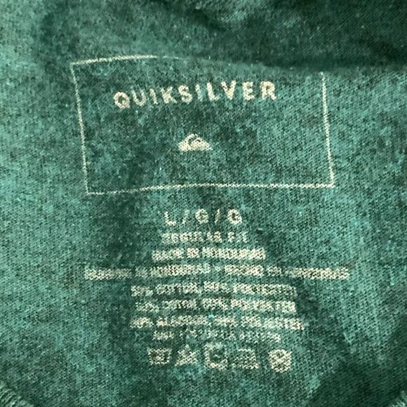 Men's Quicksilver T-shirt Green/Teal Size Large - Picture 5 of 6
